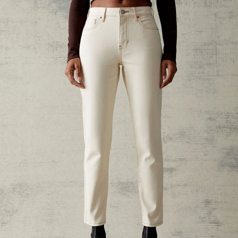 PacSun Cream Stretch Mom Jeans - NWT | sz 25